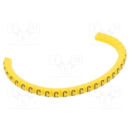 1 pcg x PARTEX - PA-02003PV40.C - Markers, Marking: C, 1.3÷3mm, PVC, yellow, -30÷60°C, leaded, PA-02