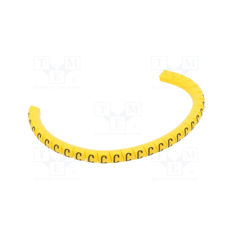 1 pcg x PARTEX - PA-02003PV40.C - Markers, Marking: C, 1.3÷3mm, PVC, yellow, -30÷60°C, leaded, PA-02
