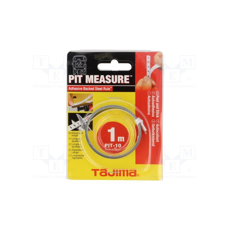 1 pcs x TAJIMA - PIT10MWL001 - Ruler, L: 1m, Width: 13mm, flexible,self-adhesive