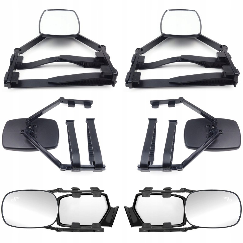 2x additional mirrors for towing a caravan or boat, universal