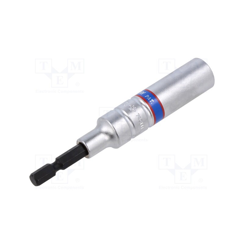 1 pcs x KING TONY - 76C1113M - Socket, 6-angles,socket spanner, 1/4' (E6,3mm), long