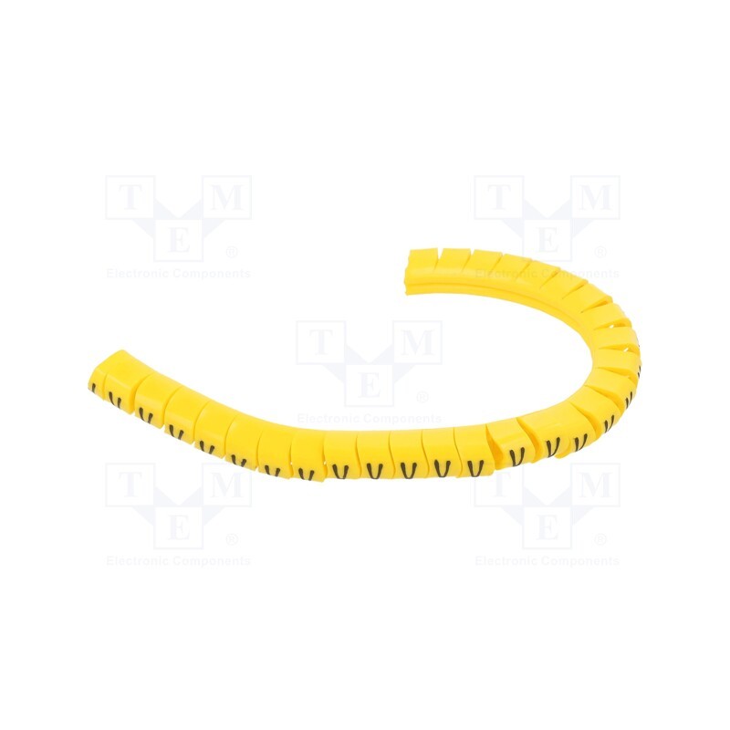 1 pcg x PARTEX - PA-10003PV40.V - Markers, Marking: V, 2.5÷5mm, PVC, yellow, -30÷60°C, leaded, PA-1