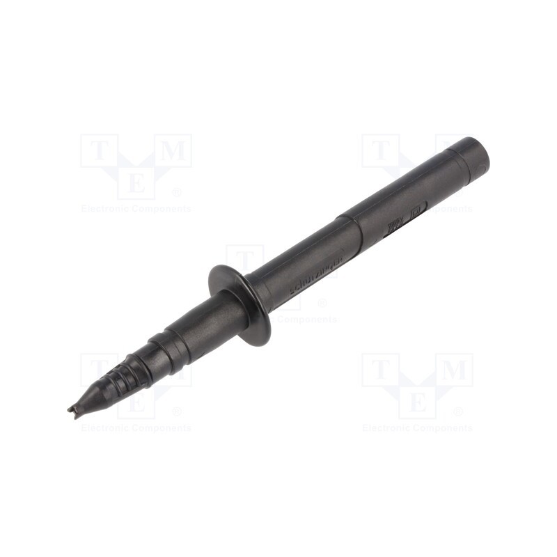 1 pcs x SCHu00dcTZINGER - SPS 2124 NI / SW - Probe tip, 32A, black, Socket size: 4mm, Plating: nickel plated