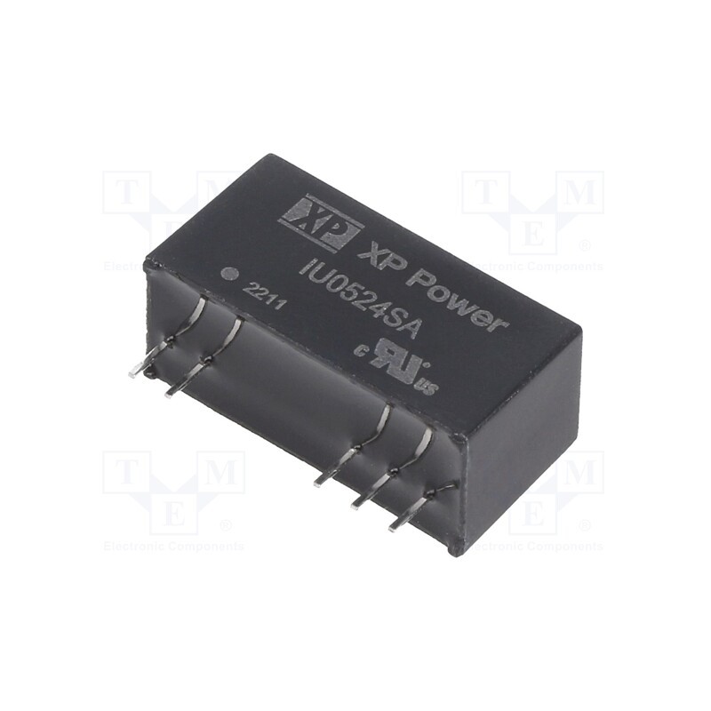 1 pcs x XP POWER - IU0524SA - Converter: DC/DC, 2W, Uin: 4.5÷9V, Uout: 24VDC, Iout: 83mA, SIP, THT