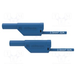 1 pcs x SCHu00dcTZINGER - VSFK 8700 / 2.5 / 100 / BL - Test lead, 32A, banana plug 4mm,both sides, Urated: 1kV, Len: 1m