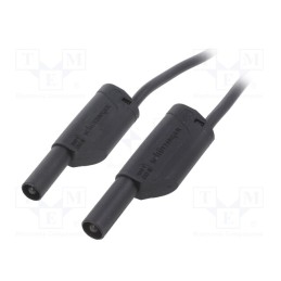 1 pcs x SCHu00dcTZINGER - VSFK 8700 / 2.5 / 100 / SW - Test lead, 32A, banana plug 4mm,both sides, Urated: 1kV, Len: 1m