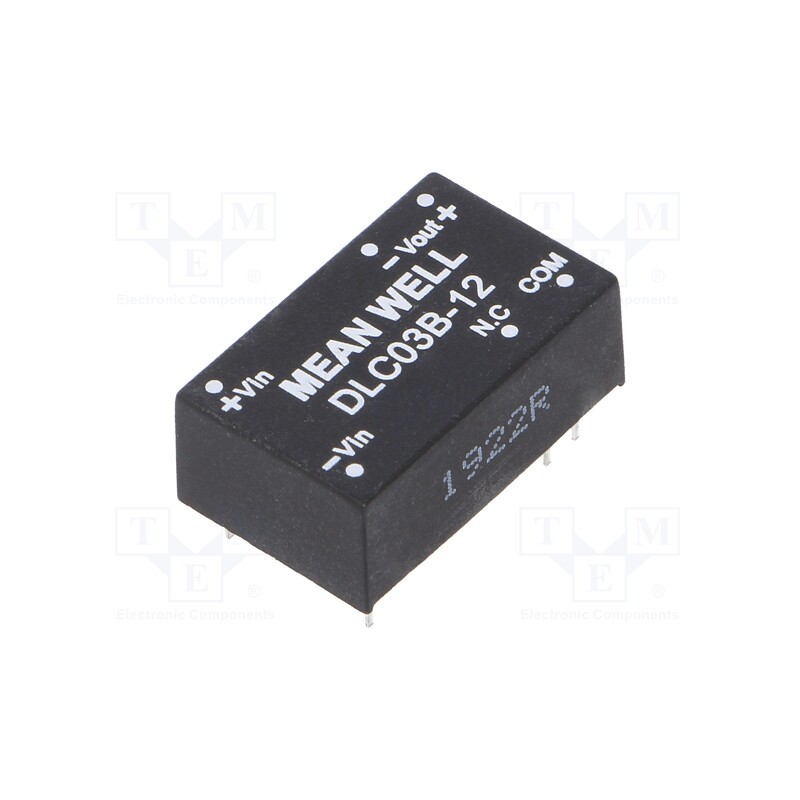 1 pcs x MEAN WELL - DLC03B-12 - Converter: DC/DC, 3W, Uin: 18÷36V, Uout: 12VDC, Uout2: -12VDC, DIP16