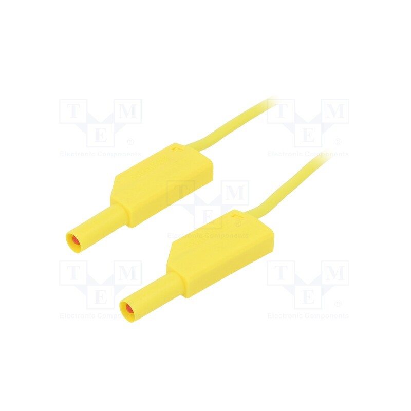 1 pcs x STu00c4UBLI - 28.0124-05024 - Test lead, 32A, banana plug 4mm,both sides, Len: 0.5m, yellow
