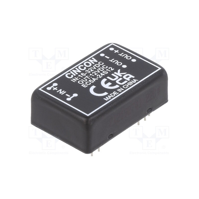 1 pcs x CINCON - EC5A-24S12 - Converter: DC/DC, 6/24W, Uin: 16÷32V, Uout: 12VDC, Iout: 1600mA, THT