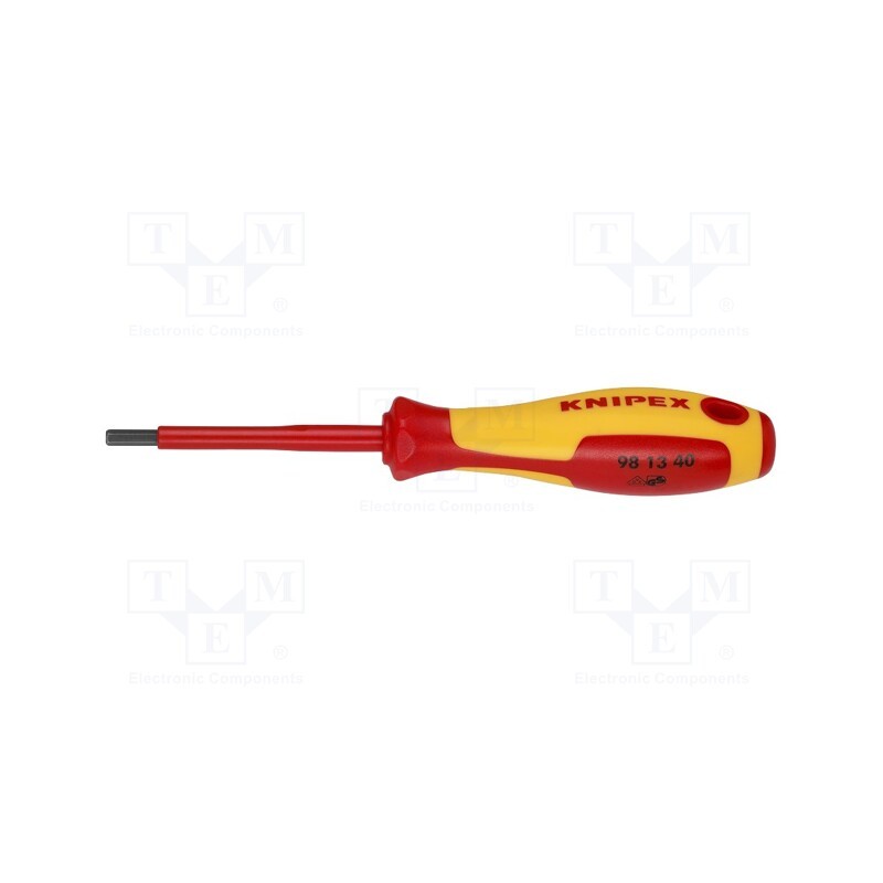 1 pcs x KNIPEX - 98 13 40 - Screwdriver, insulated, hex key, HEX 4mm, Blade length: 75mm