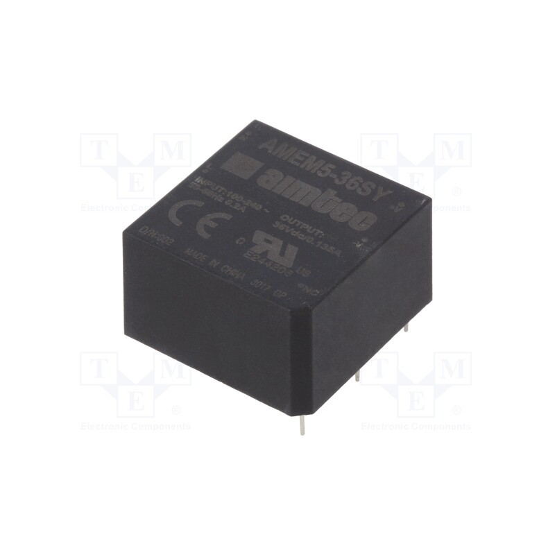 1 pcs x AIMTEC - AMEM5-36SY - Converter: AC/DC, 5W, 85÷264VAC, Usup: 120÷370VDC, Uout: 36VDC, 78%