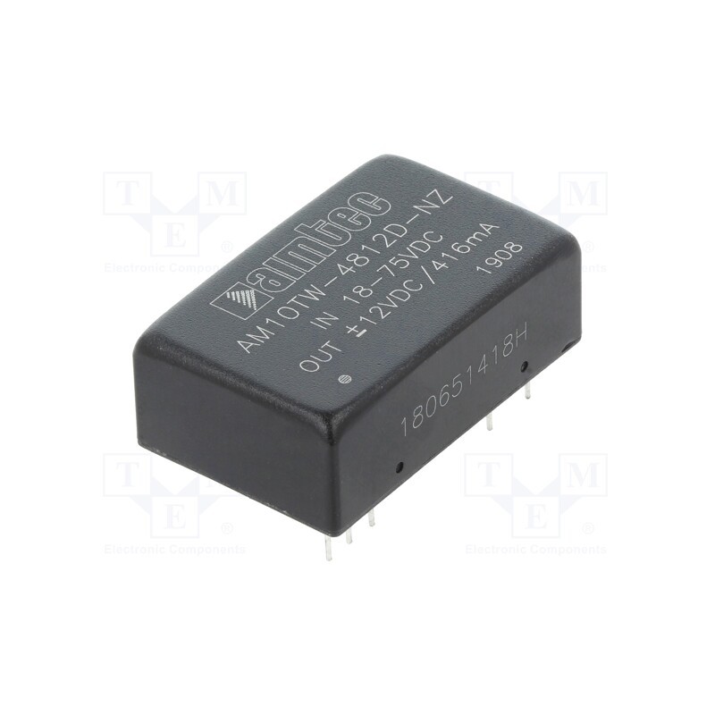 1 pcs x AIMTEC - AM10TW-4812D-NZ - Converter: DC/DC, 10W, Uin: 18÷75V, Uout: 12VDC, Uout2: -12VDC, DIP24