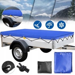 Flat trailer tarp with drawstring waterproof trailer cover