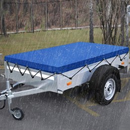 Flat trailer tarp with drawstring waterproof trailer cover