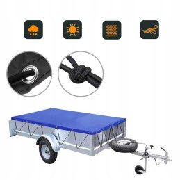 Flat trailer tarp with drawstring waterproof trailer cover