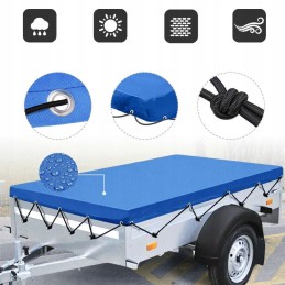 High trailer tarpaulin with 7m rope, reinforced waterproof edge