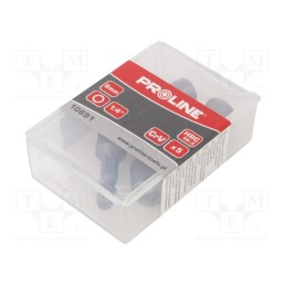 1 set x PROLINE - 10691 - Screwdriver bit, Socket: HEX 8mm, Mounting: 1/4' (C6,3mm), 5pcs.