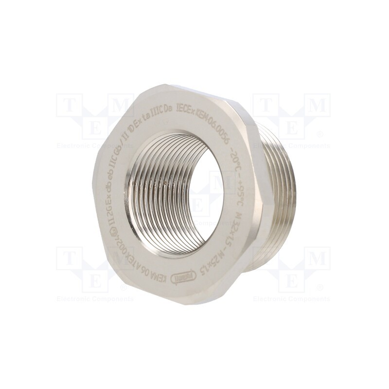 1 pcs x HUMMEL - 1.878.3225.50 - Reduction of threads for glands, Int.thread: M25, brass, nickel