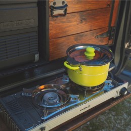 2-burner gas stove, Brunner Devil grill