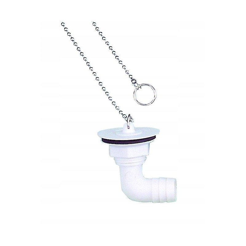 Water drain for the washbasin, 19mm, angular, 3 4 shafts