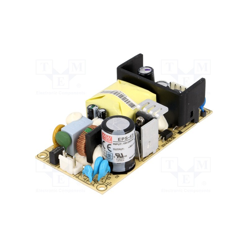1 pcs x MEAN WELL - EPS-45-36 - Power supply: switched-mode, open, 45W, 120÷370VDC, 85÷264VAC