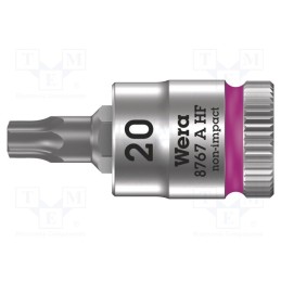 1 pcs x WERA - 5003364001 - Socket, socket spanner,Torx®, TX20, 1/4', 28mm, Zyklop