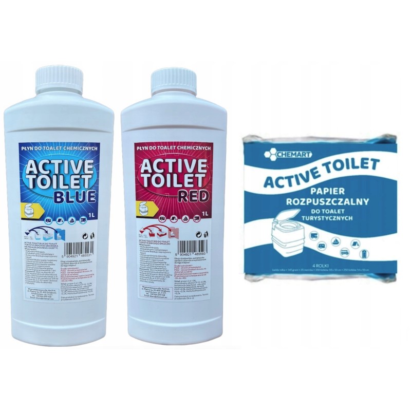 Active tourist toilet fluid 2x1l paper