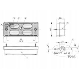 LED reversing lamp 12v 24v horpol turismus pl