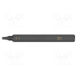 1 pcs x WERA - 5018171001 - Screwdriver bit, square, 1, Overall len: 70mm, Mounting: 1/4'