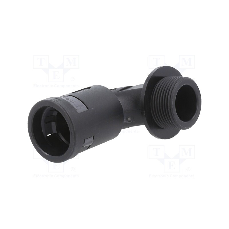 1 pcs x PMA - BVBD-M257GT - 90° angled connector, Thread: metric,outside, polyamide 6, black