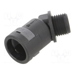 1 pcs x PMA - BVAD-M162GT - 45° angled connector, Thread: metric,outside, polyamide 6, black