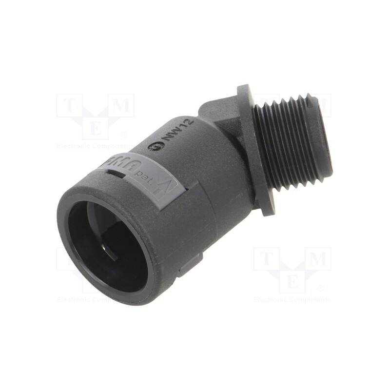 1 pcs x PMA - BVAD-M162GT - 45° angled connector, Thread: metric,outside, polyamide 6, black