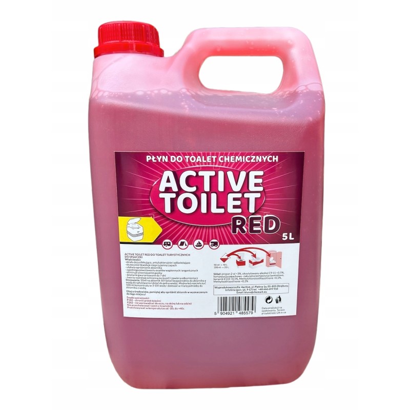 Active toilet fluid for tourist toilets 5l red
