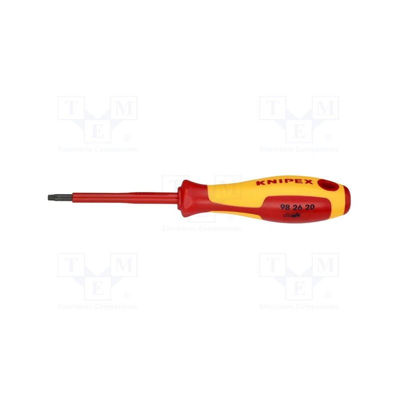 1 pcs x KNIPEX - 98 26 20 - Screwdriver, insulated, Torx®, TX20, Blade length: 80mm, 1kVAC
