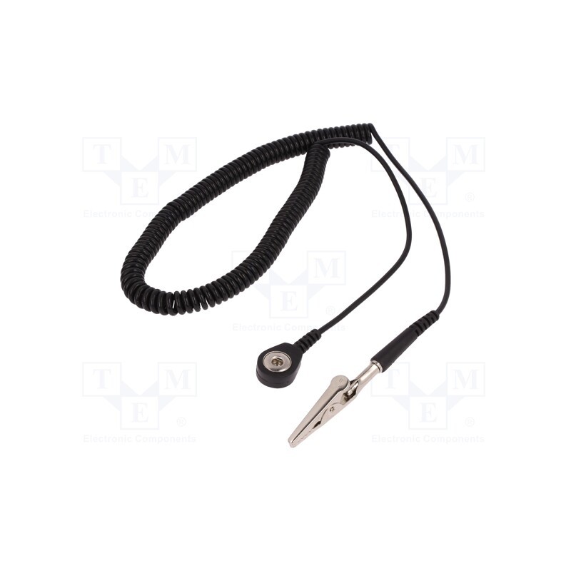 1 pcs x ELME - WIRE BANANA 30-4 - Connection cable, ESD,coiled, 1MΩ, 3m