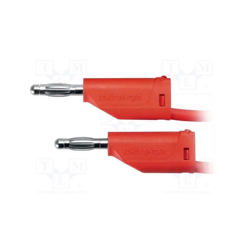 1 pcs x SCHu00dcTZINGER - MFK 15 / 2.5 / 150 / RT - Test lead, 70VDC, 33VAC, 32A, banana plug 4mm,both sides, red