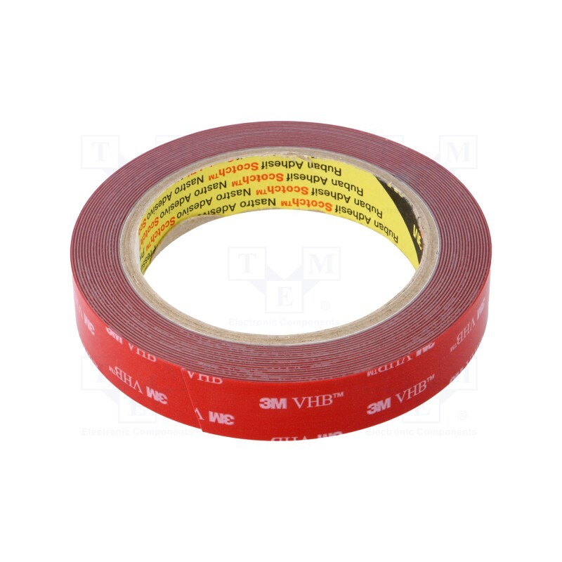 1 rol x 3M - 3M RP25 19MM 5.5M - Tape: fixing, W: 19mm, L: 5.5m, Thk: 600um, acrylic, grey