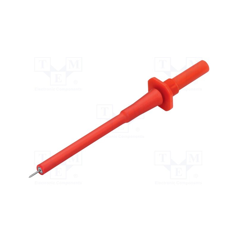 1 pcs x SCHu00dcTZINGER - SPS 7097 NI / RT - Probe tip, 1A, red, Socket size: 2mm, Plating: nickel plated, 15mΩ