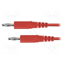 1 pcs x SCHu00dcTZINGER - MFK 09 / 1 / 200 / RT - Test lead, 70VDC, 33VAC, 16A, banana plug 4mm,both sides, Len: 2m