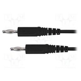 1 pcs x SCHu00dcTZINGER - MFK 09 / 1 / 200 / SW - Test lead, 70VDC, 33VAC, 16A, banana plug 4mm,both sides, Len: 2m