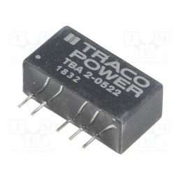 1 pcs x TRACO POWER - TBA 2-0522 - Converter: DC/DC, 2W, Uin: 4.5÷5.5V, Uout: 12VDC, Uout2: -12VDC, SIP7