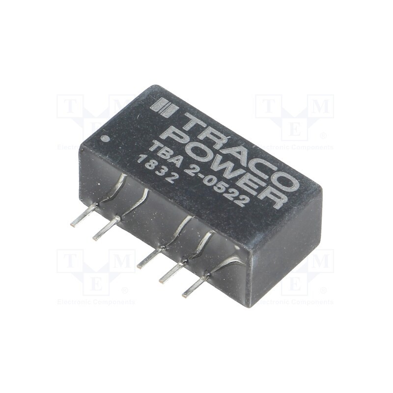 1 pcs x TRACO POWER - TBA 2-0522 - Converter: DC/DC, 2W, Uin: 4.5÷5.5V, Uout: 12VDC, Uout2: -12VDC, SIP7