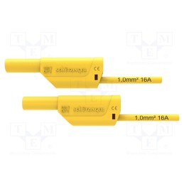 1 pcs x SCHu00dcTZINGER - VSFK 8500 / 1 / 200 / GE - Test lead, 16A, banana plug 4mm,both sides, Urated: 1kV, Len: 2m