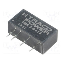 1 pcs x TRACO POWER - TBA 2-2413 - Converter: DC/DC, 2W, Uin: 21.6÷26.4V, Uout: 15VDC, Iout: 130mA, SIP7