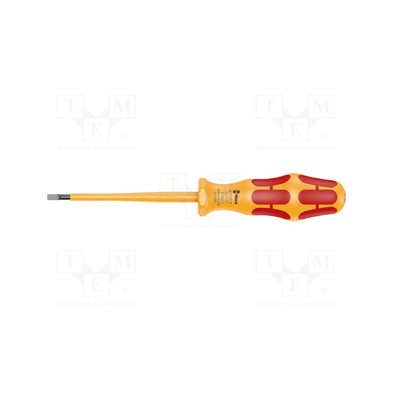 1 pcs x WERA - 5051583001 - Screwdriver, insulated, slot, 4,0x0,8mm, Blade length: 100mm