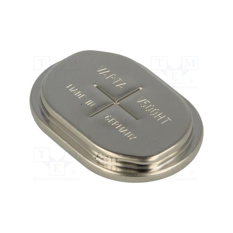 1 pcs x VARTA MICROBATTERY - 55750201501 - Re-battery: Ni-MH, coin,V500H, 1.2V, 500mAh, 34x24x6.15mm