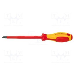 1 pcs x KNIPEX - 98 24 01 - Screwdriver, insulated, Phillips, PH1, Blade length: 80mm, 1kVAC
