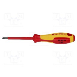 1 pcs x KNIPEX - 98 25 01 - Screwdriver, insulated, Pozidriv®, PZ1, Blade length: 80mm, 1kVAC