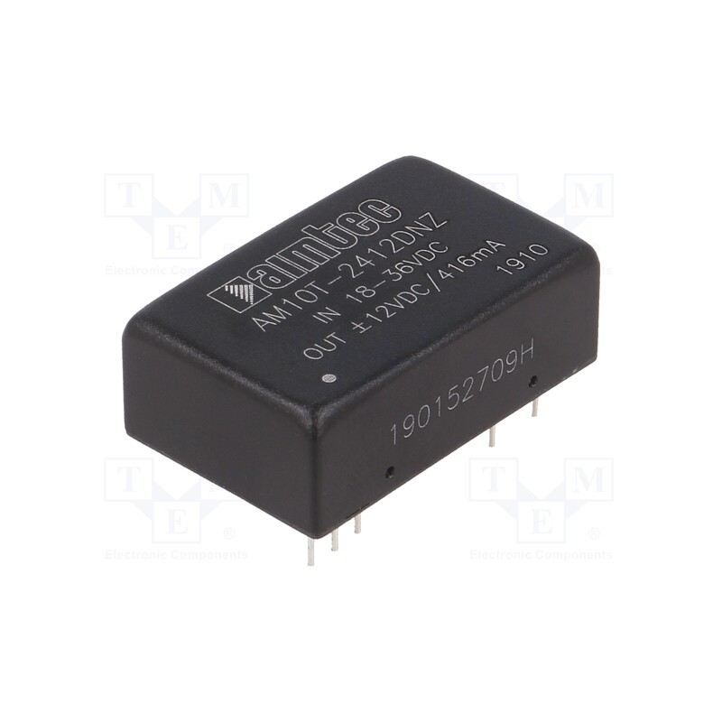 1 pcs x AIMTEC - AM10T-2412DNZ - Converter: DC/DC, 10W, Uin: 18÷36V, Uout: 12VDC, Uout2: -12VDC, DIP24
