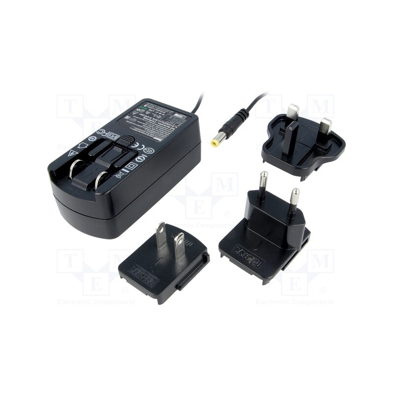 1 pcs x SUNNY - SYS1541-2424-EU/UK/US - Power supply: switched-mode, plug, 24VDC, 1A, 24W, Plug: EU, 0÷40°C